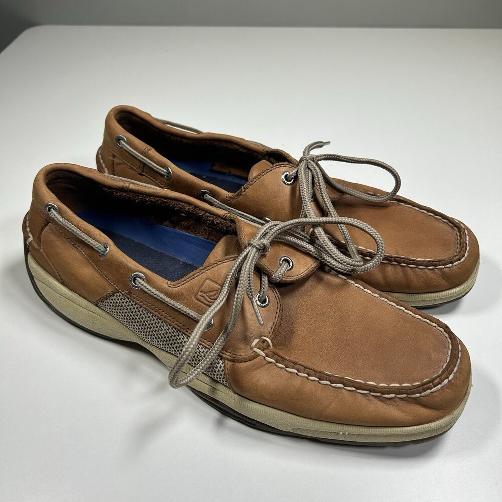 Sperry Top Sider Boat Shoes Men’s 11M Brown Leather Casual Dockside Lace